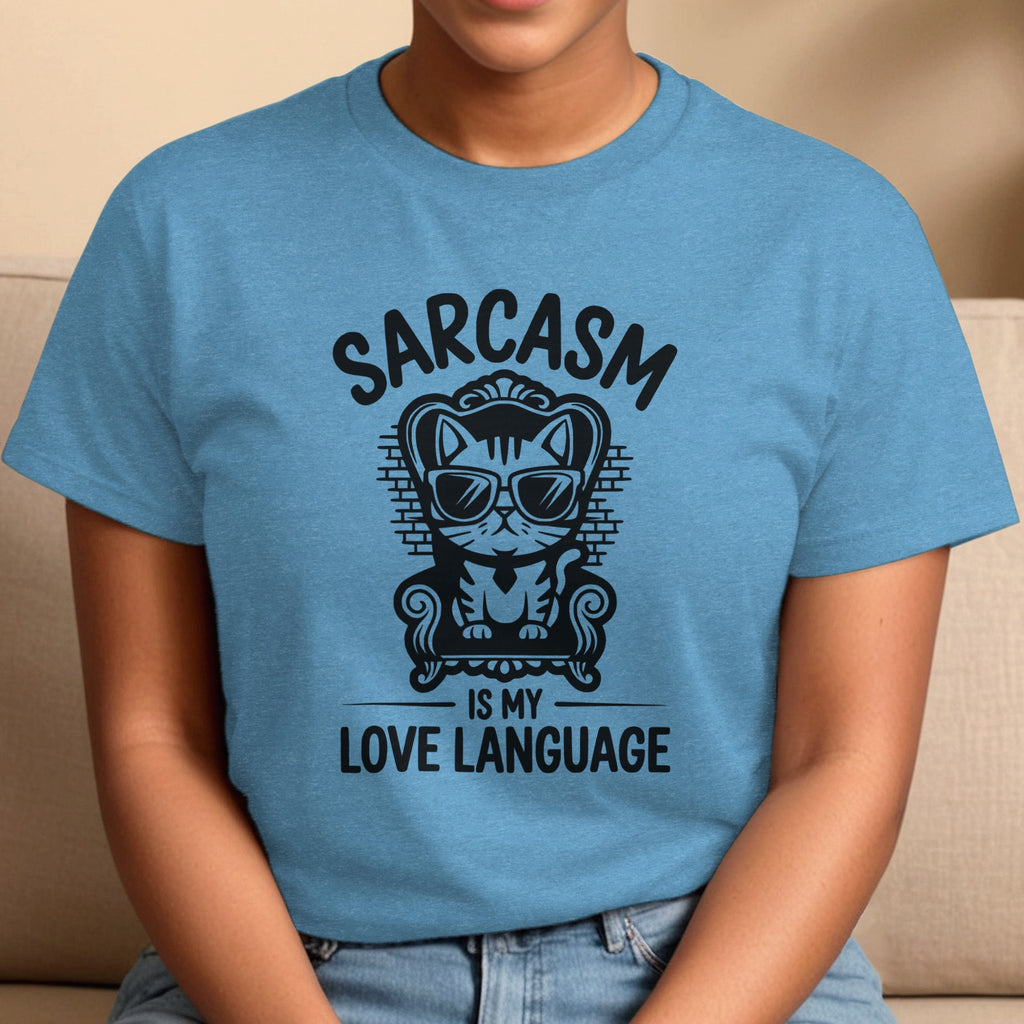 Sarcasm Is My Love Language Funny Cat T-Shirt