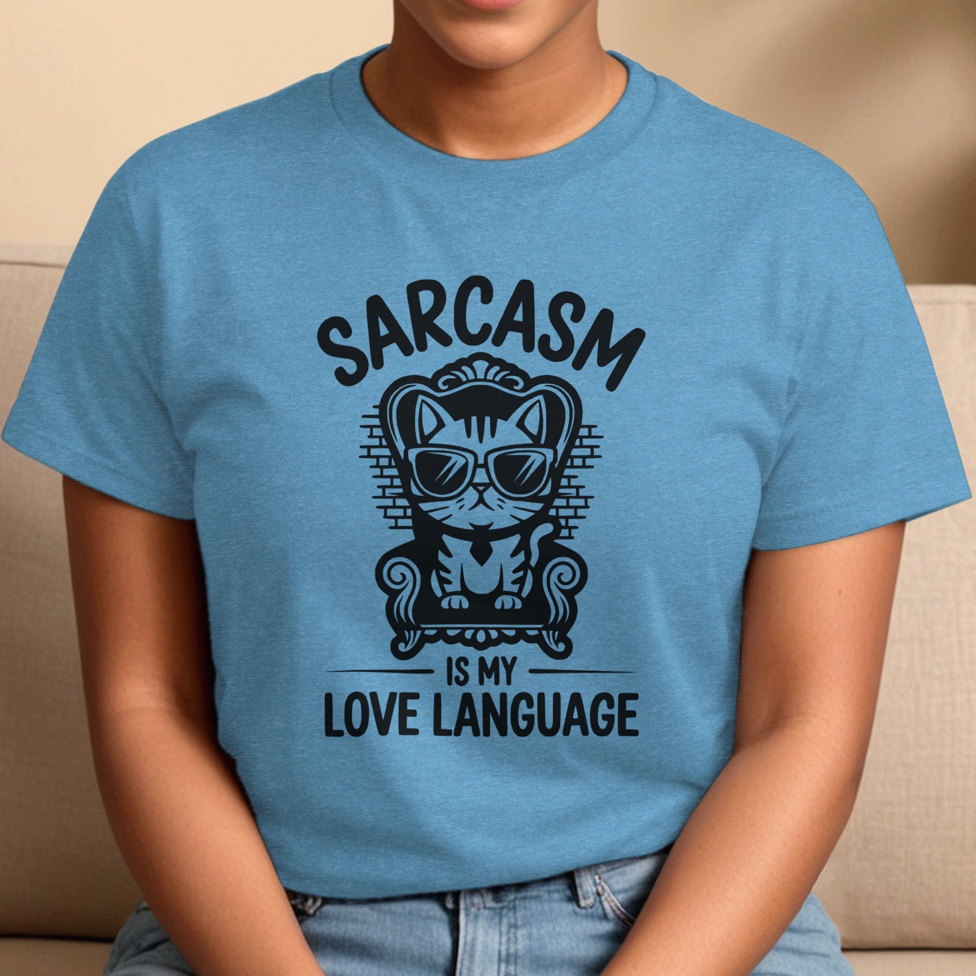 Sarcasm Is My Love Language Funny Cat T-Shirt