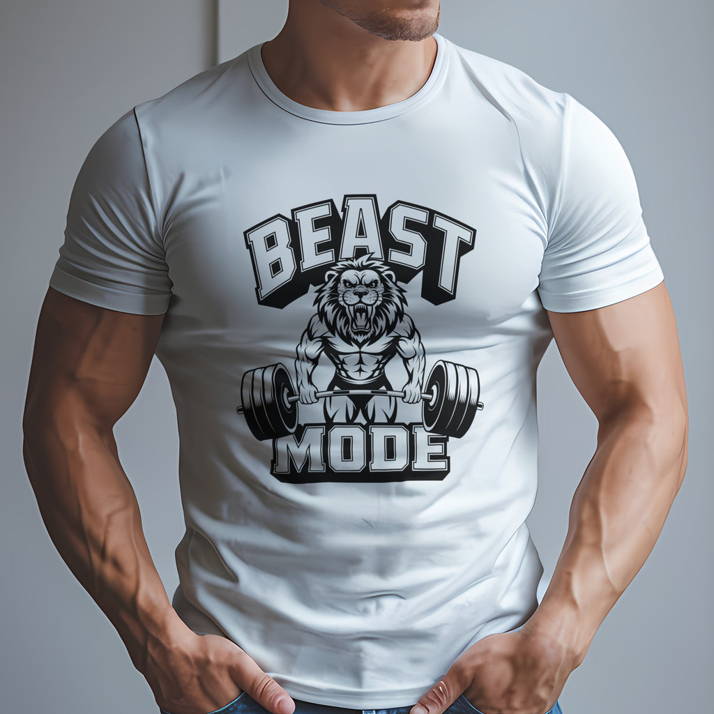 Beast Mode Exercise with a Lion Lifting Weights