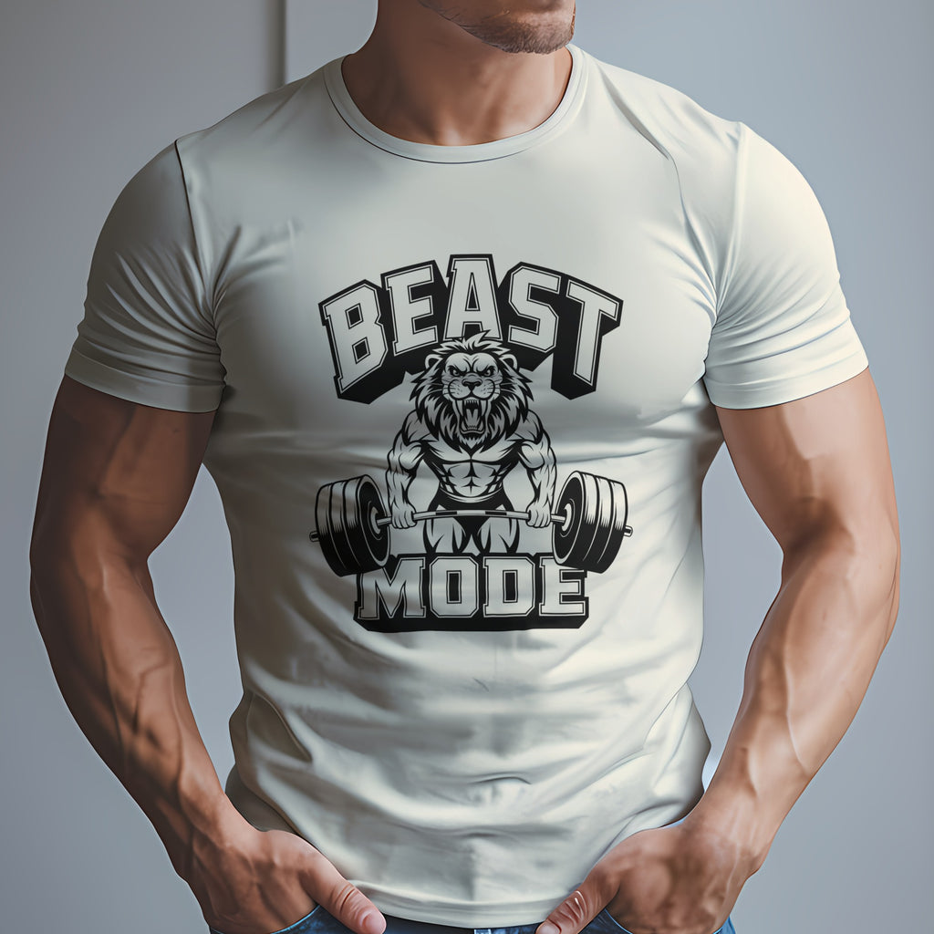 Beast Mode Exercise with a Lion Lifting Weights
