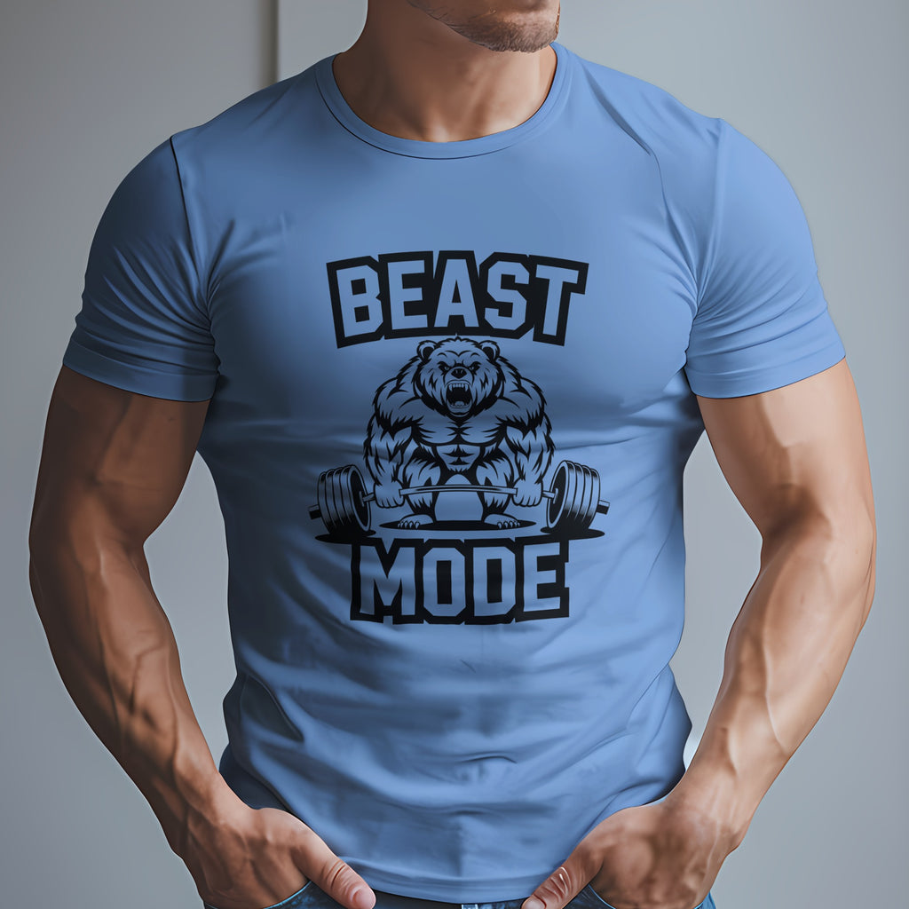 Beast Mode Exercise T-Shirt with a Bear Lifting Weights