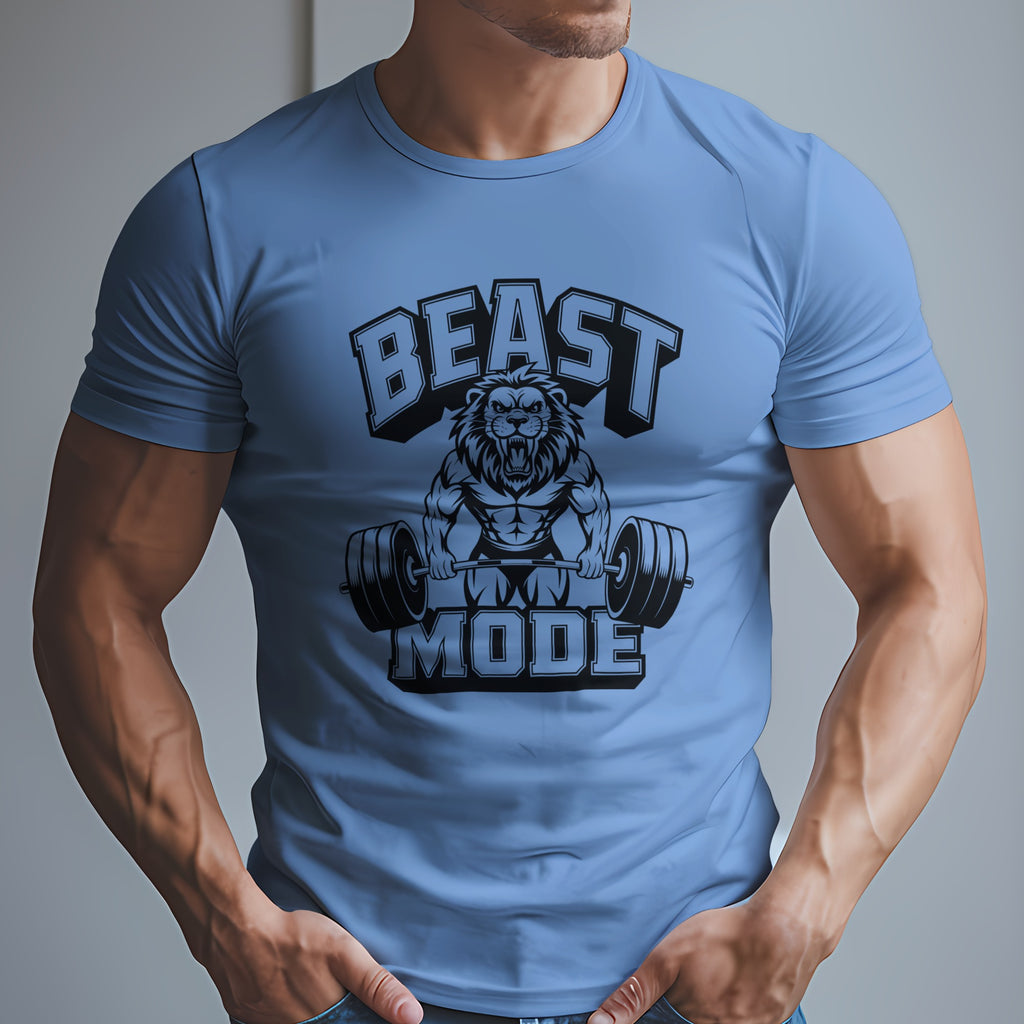 Beast Mode Exercise with a Lion Lifting Weights