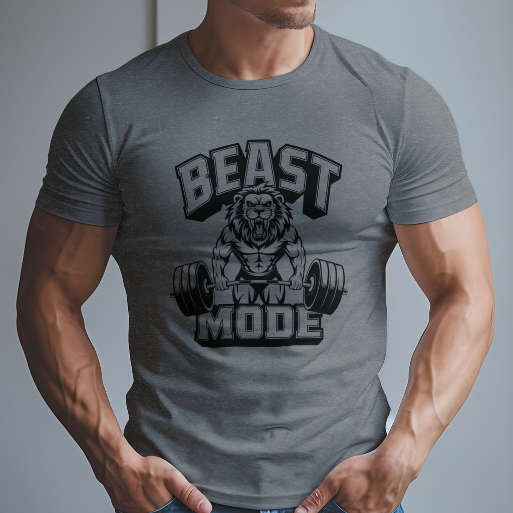 Beast Mode Exercise with a Lion Lifting Weights