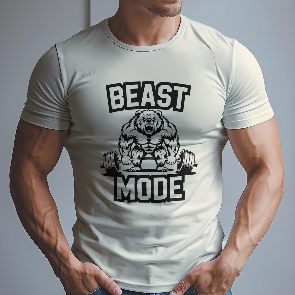 Beast Mode Exercise T-Shirt with a Bear Lifting Weights