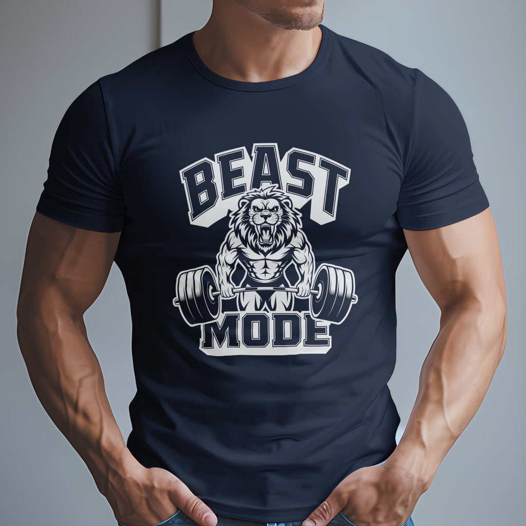 Beast Mode Exercise with a Lion Lifting Weights