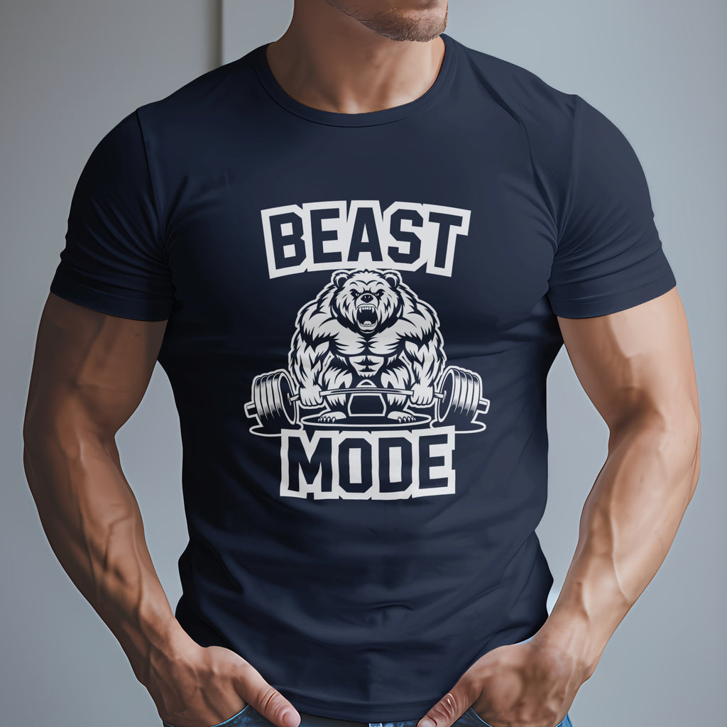 Beast Mode Exercise T-Shirt with a Bear Lifting Weights