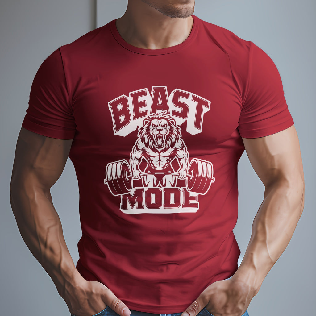 Beast Mode Exercise with a Lion Lifting Weights