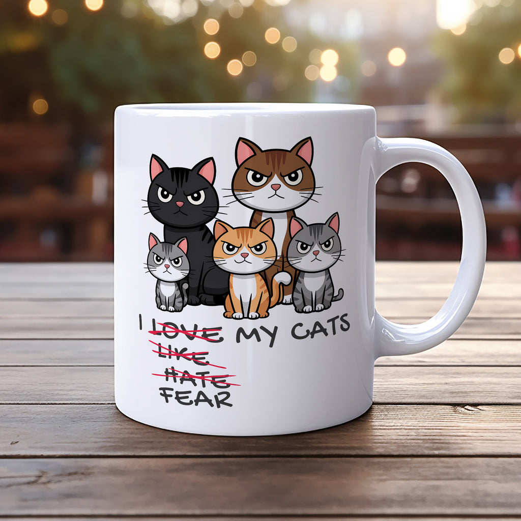 I Love My Cats, Sarcastic and Humorous Coffee Mug