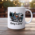 Riding is Living Motorcycle Enthusiast Coffee Cup