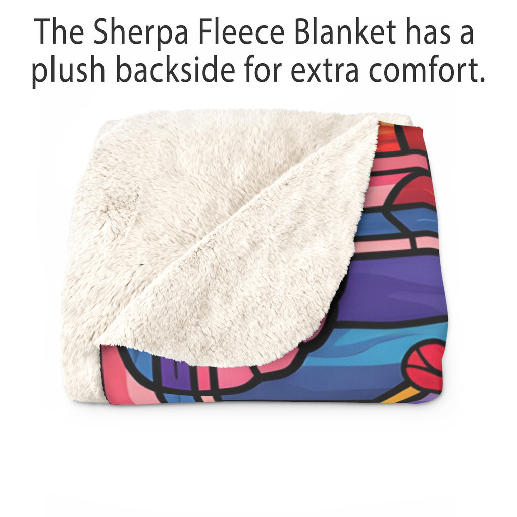 Stained-Glass Cardinal Red Bird Microfiber Blanket