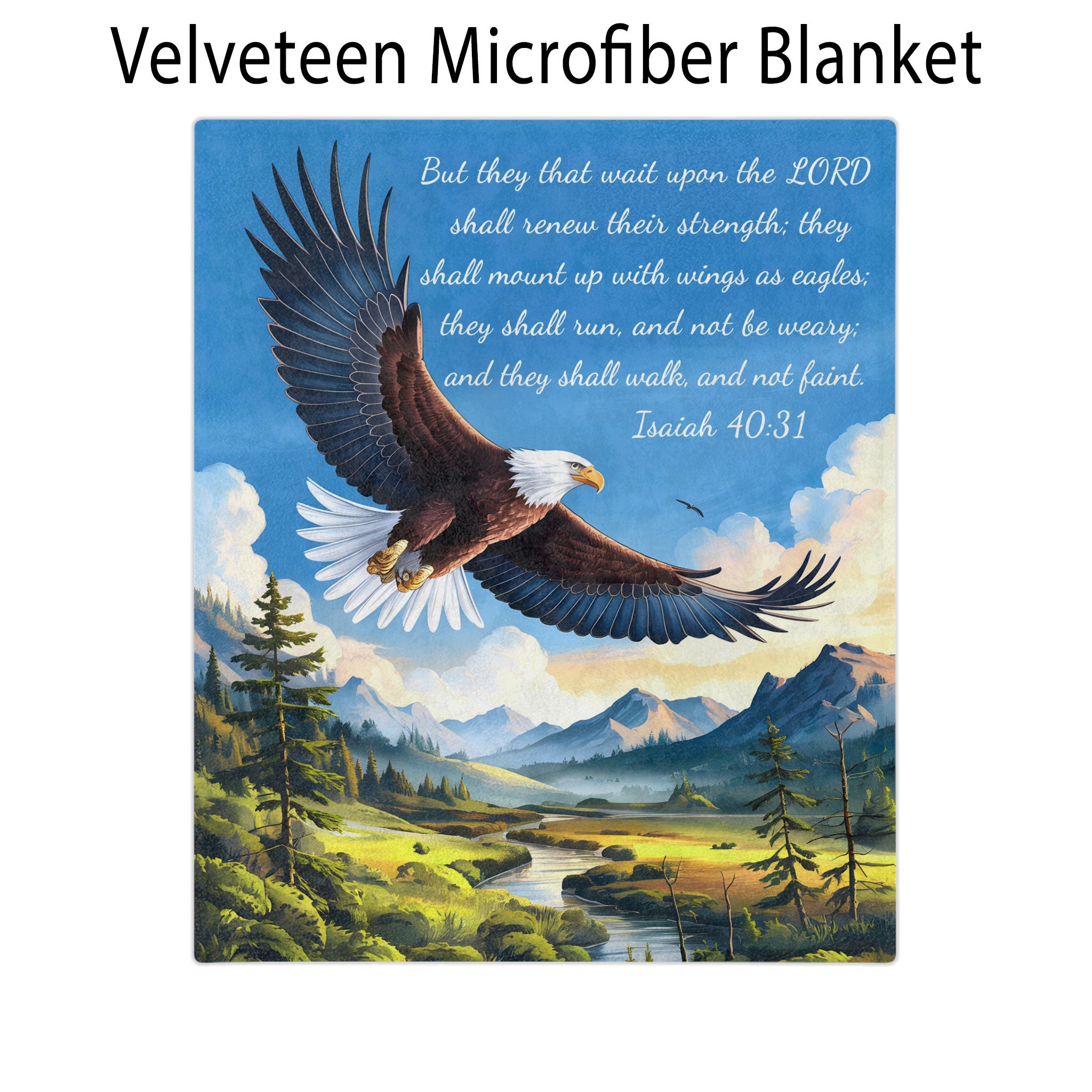 Isaiah 40:31 Microfiber Blanket, They That Wait Upon the LORD Shall Renew Their Strength