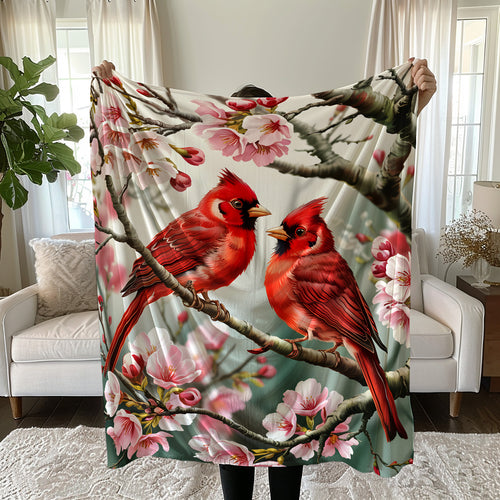 Cardinal Red Bird Microfiber Blanket