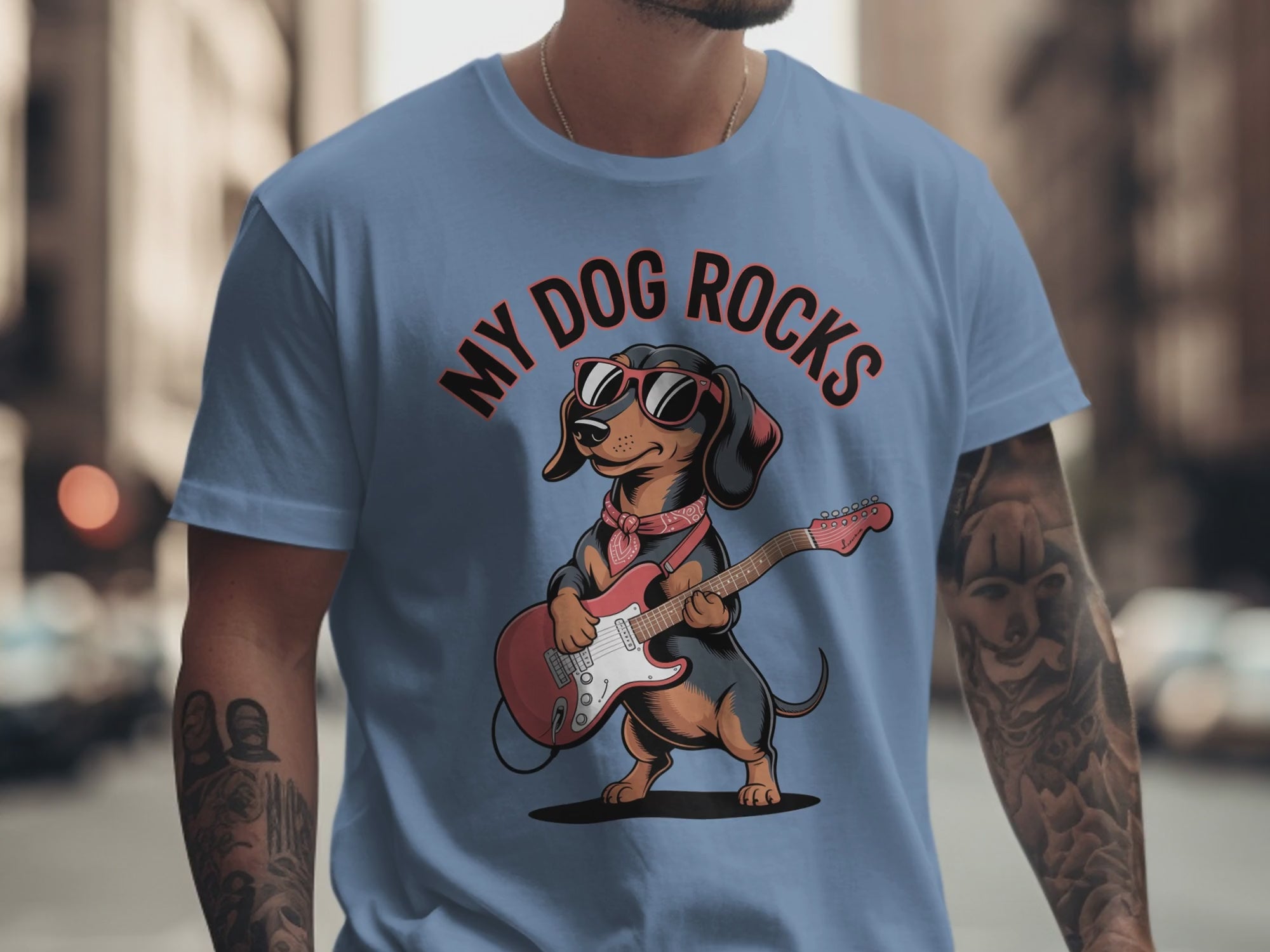 My Dog Rocks Tee, Dachshund Dog T-Shirt
