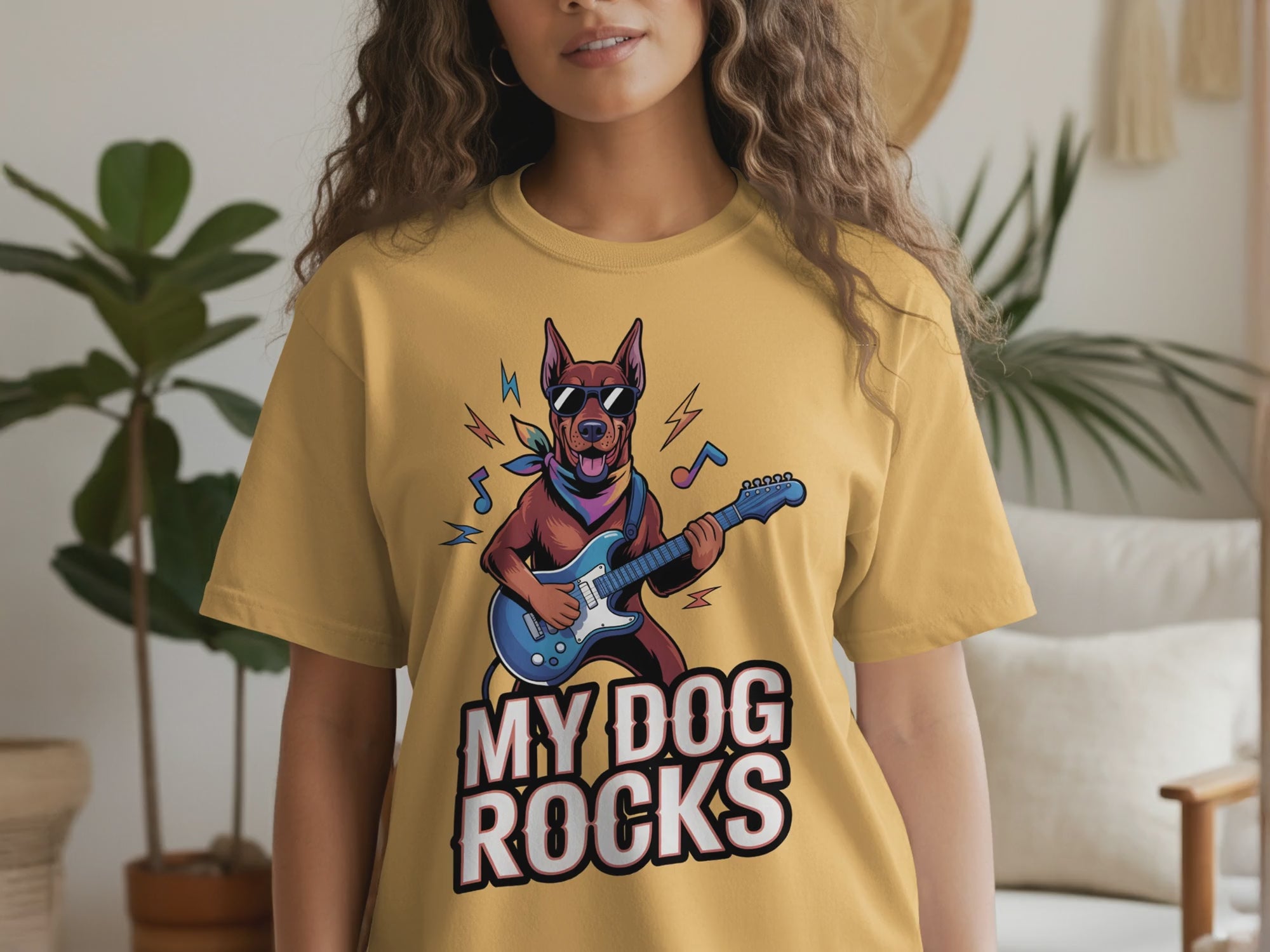My Dog Rocks T-Shirts, Doberman Pinscher Guitar Tee